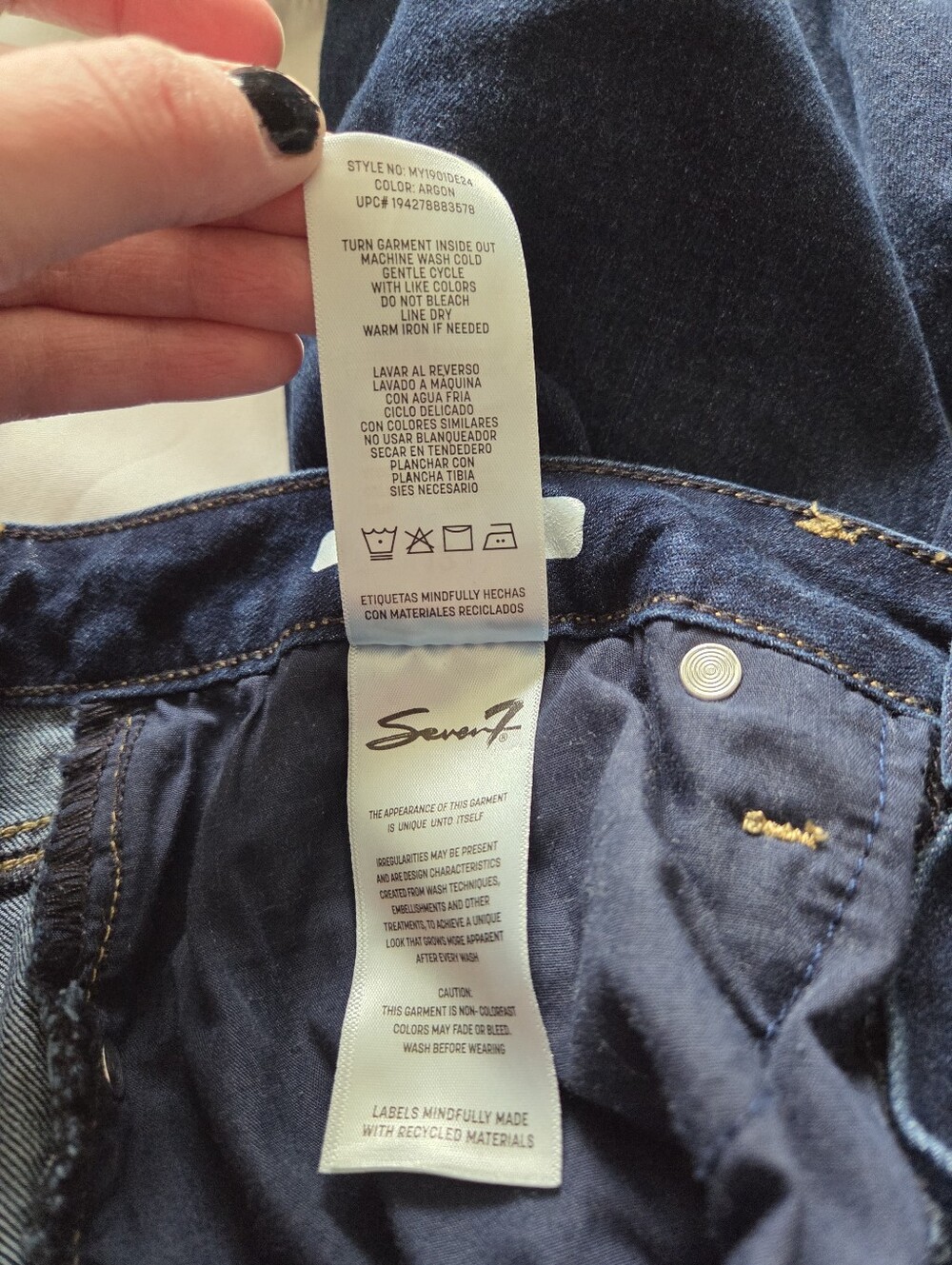Seven7 Women's Size 12 Dark Wash High Rise Skinny Jeans - Picture 5 of 5